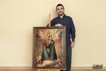 El eldense Aitor Marco rescata un cuadro de la Virgen de la Salud del siglo XVIII