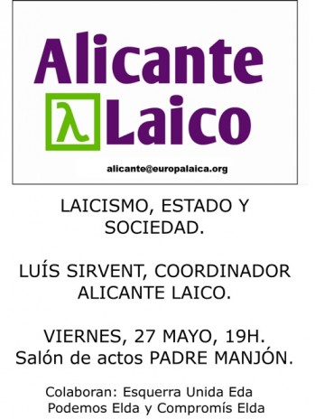 El colegio Padre Manj&oacute;n acoge una conferencia sobre el laicismo y las administraciones p&uacute;blicas