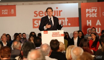 Ximo Puig apuesta en Elda por "crear empleo digno" y conseguir una igualdad real