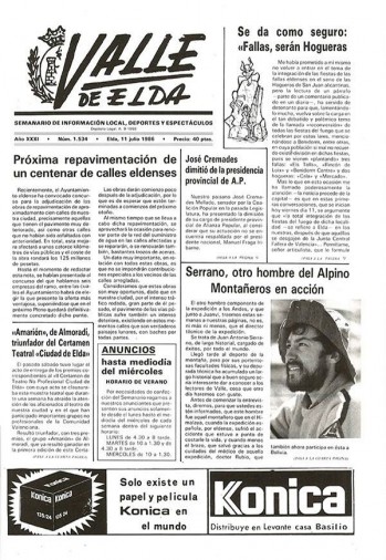 N&uacute;mero 1.534 - 11 de julio de 1986
