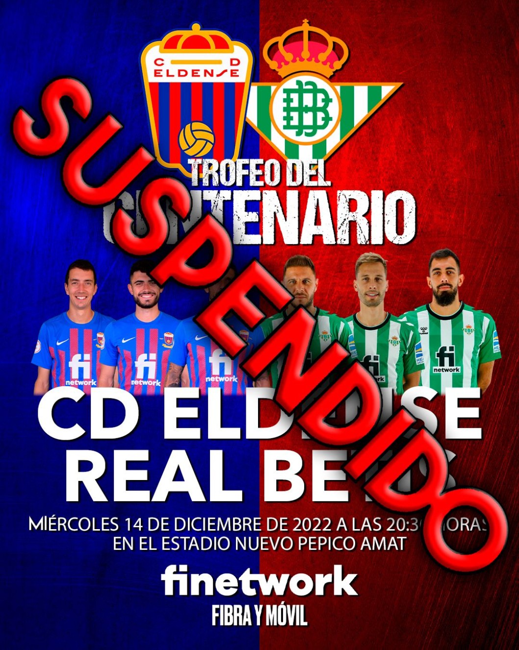 Cancelan el partido del centenario Eldense-Betis Cancelan el partido del centenario Eldense-Betis