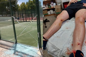 Un joven de 16 a&ntilde;os resulta herido al romperse una cristalera de la pista de p&aacute;del de San Jer&oacute;nimo en Petrer