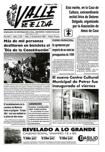 N&uacute;mero 2.129 - 11 de diciembre de 1998