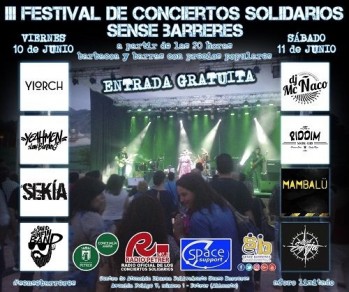 Sense Barreres acoger&aacute; este fin de semana su 3&ordm; Festival de Conciertos Solidarios