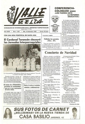 N&uacute;mero 1.601 - 18 de diciembre de 1987