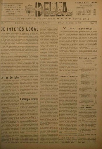 Idella n&ordm; 188 - A&ntilde;o 1930
