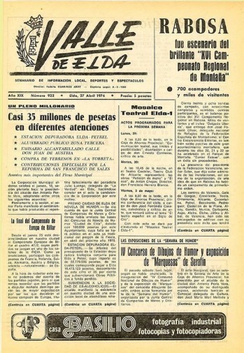 N&uacute;mero 0922 - 27 de abril de 1974