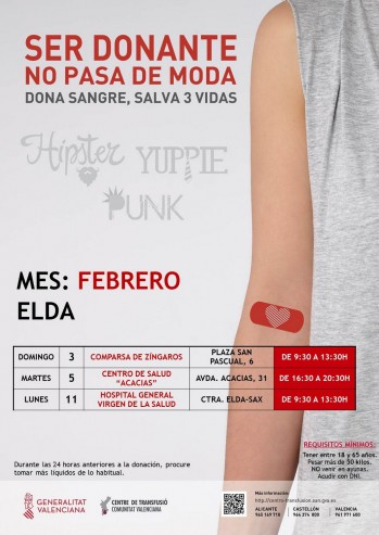 Donaciones de Sangre en Elda durante el mes de febrero
