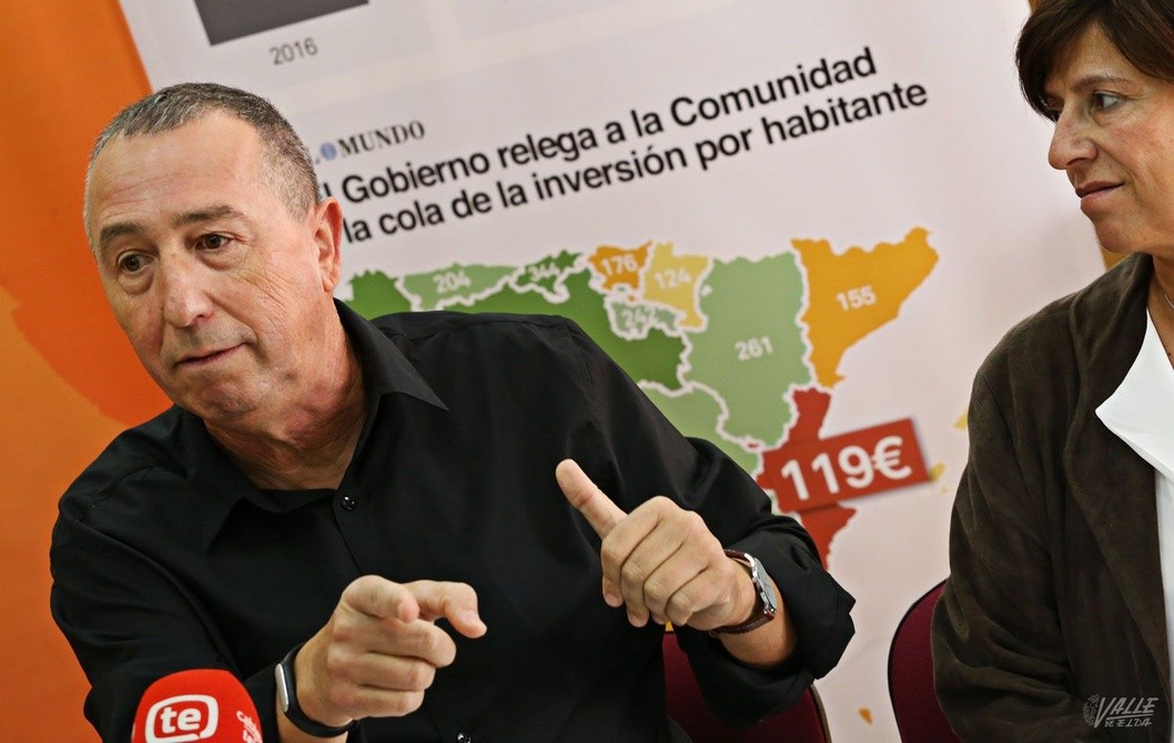 Joan Baldoví denuncia que los alicantinos sufren "una mayor infrafinanciación, solo reciben 90 euros por persona" Joan Baldoví denuncia que los alicantinos sufren "una mayor infrafinanciación, solo reciben 90 euros por persona"
