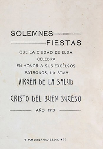 Programa Fiestas Mayores 1910