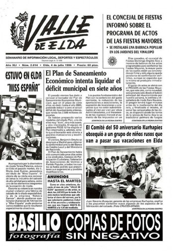 N&uacute;mero 2.014 - 4 de julio de 1996