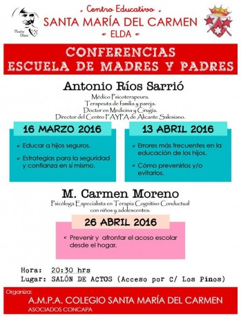 El AMPA del colegio de Las Carmelitas organiza el ciclo "Escuela de madres y padres"