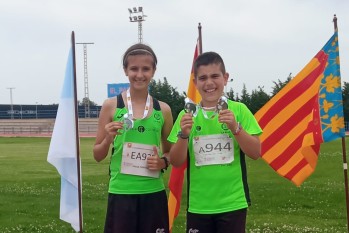 Paula Tortosa y Pablo Garc&iacute;a se cuelgan medalla en el campeonato de atletismo provincial para alevines