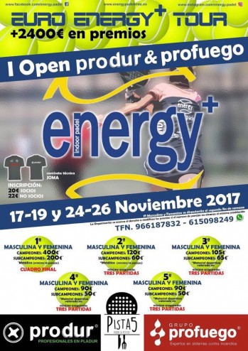 Energy Padel Elda celebra su primer Open con m&aacute;s de 2.400 euros en premios
