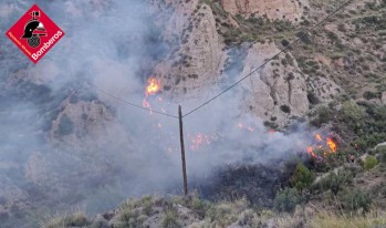 Los Bomberos extinguen el inicio de un incendio forestal en Petrer