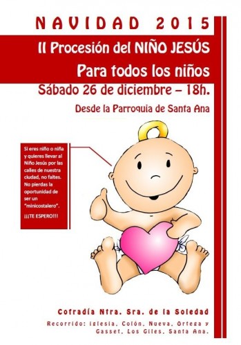 La Soledad organiza la Procesi&oacute;n del Ni&ntilde;o Jes&uacute;s, donde los peque&ntilde;os tendr&aacute;n el protagonismo