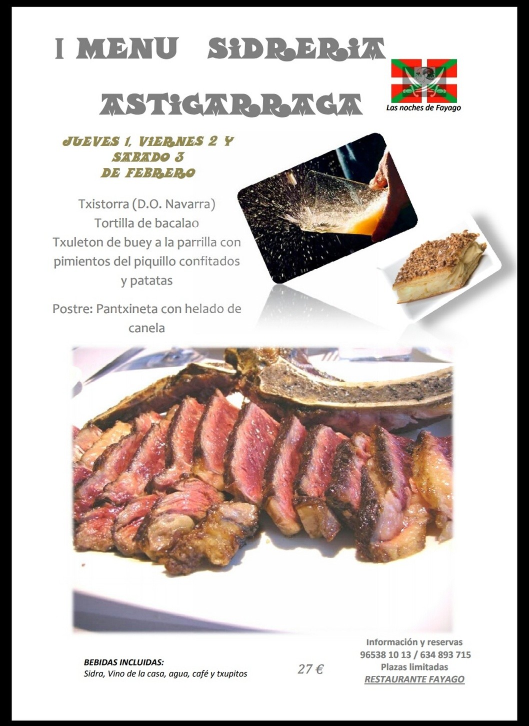 Fayago ofrece un menú este fin de semana para disfrutar de la gastronomía vasca Fayago ofrece un menú este fin de semana para disfrutar de la gastronomía vasca