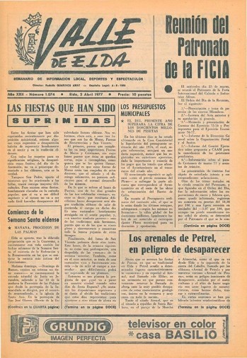 N&uacute;mero 1.074 - 2 de abril de 1977