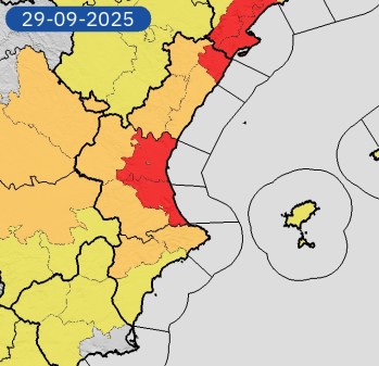 Aviso naranja para ma&ntilde;ana lunes y amarillo para el martes por lluvias