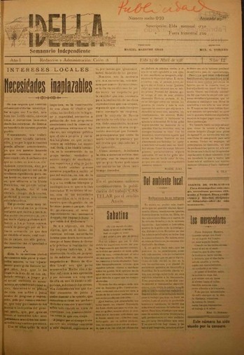 Idella n&ordm; 012 - A&ntilde;o 1926