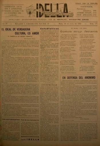 Idella n&ordm; 171 - A&ntilde;o 1929