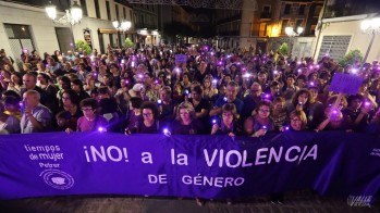 Elda se ilumina de violeta contra la oscuridad machista y "un verano de barbarie"