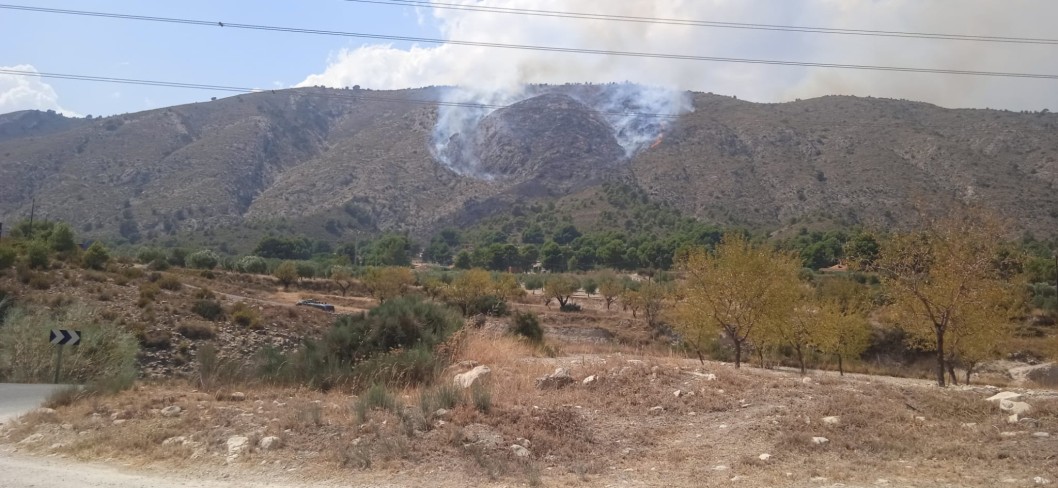 Los bomberos estabilizan el incendio de Petrer Los bomberos estabilizan el incendio de Petrer
