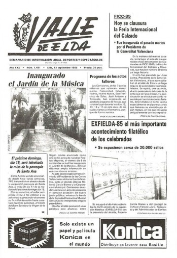 N&uacute;mero 1.491 - 13 de septiembre de 1985