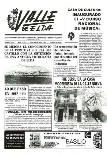 N&uacute;mero 1.873 - 22 de julio de 1993