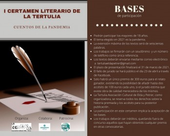 El 1&ordm; Certamen Literario de La Tertulia estar&aacute; dedicado a la pandemia