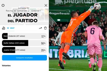 Guille Vallejo es el mejor jugador del partido ante el Racing de Santander