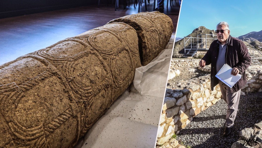 Antonio Poveda considera que la columna hallada en Petrer podría pertenecer a El Monastil Antonio Poveda considera que la columna hallada en Petrer podría pertenecer a El Monastil