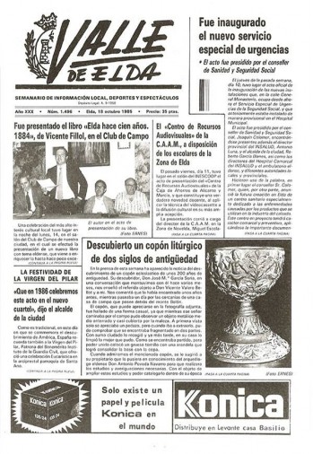 N&uacute;mero 1.496 - 18 de octubre de 1985