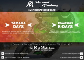 Prueba con Motos Manuel Gim&eacute;nez los &uacute;ltimos modelos de Kawasaki y Yamaha